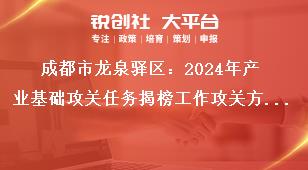 成都市龍泉驛區(qū)：2024年產(chǎn)業(yè)基礎(chǔ)攻關(guān)任務(wù)揭榜工作攻關(guān)方式、方向和內(nèi)容獎補(bǔ)政策