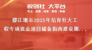 都江堰市2025年培育壯大工程專項(xiàng)資金項(xiàng)目儲(chǔ)備指南建設(shè)期要求獎(jiǎng)補(bǔ)政策