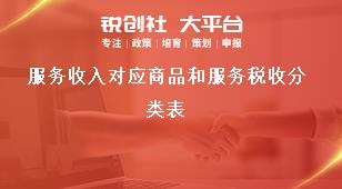 服務(wù)收入對(duì)應(yīng)商品和服務(wù)稅收分類表獎(jiǎng)補(bǔ)政策