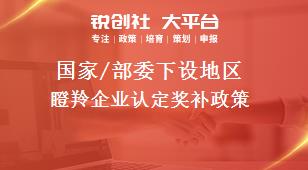 國家/部委下設(shè)地區(qū)瞪羚企業(yè)認(rèn)定獎(jiǎng)補(bǔ)政策