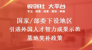 國(guó)家/部委下設(shè)地區(qū)引進(jìn)外國(guó)人才智力成果示范基地獎(jiǎng)補(bǔ)政策