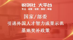 國(guó)家/部委引進(jìn)外國(guó)人才智力成果示范基地獎(jiǎng)補(bǔ)政策