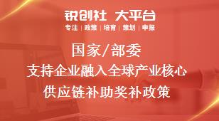 國家/部委支持企業(yè)融入全球產(chǎn)業(yè)核心供應(yīng)鏈補(bǔ)助獎補(bǔ)政策
