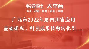 廣元市2022年度四川省應(yīng)用基礎(chǔ)研究、科技成果轉(zhuǎn)移轉(zhuǎn)化引導(dǎo)計(jì)劃項(xiàng)目的申報(bào)網(wǎng)址獎(jiǎng)補(bǔ)政策