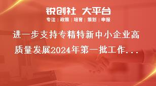 進(jìn)一步支持專精特新中小企業(yè)高質(zhì)量發(fā)展2024年第一批工作要求獎(jiǎng)補(bǔ)政策