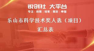 樂山市科學(xué)技術(shù)獎(jiǎng)人選（項(xiàng)目）匯總表獎(jiǎng)補(bǔ)政策