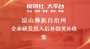 涼山彝族自治州企業(yè)研發(fā)投入后補助相關配套獎補政策