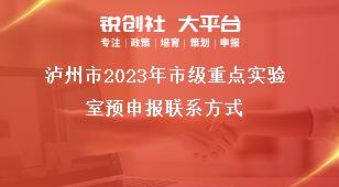瀘州市2023年市級重點(diǎn)實(shí)驗(yàn)室預(yù)申報(bào)聯(lián)系方式獎補(bǔ)政策