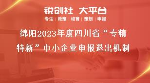 綿陽2023年度四川省“專精特新”中小企業(yè)申報(bào)退出機(jī)制獎(jiǎng)補(bǔ)政策