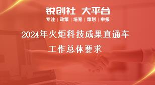 2024年火炬科技成果直通車工作總體要求獎(jiǎng)補(bǔ)政策
