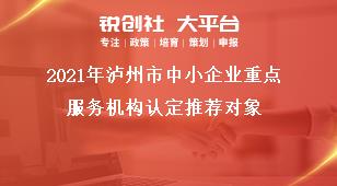 2021年瀘州市中小企業(yè)重點服務機構認定推薦對象獎補政策