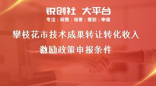攀枝花市技術(shù)成果轉(zhuǎn)讓轉(zhuǎn)化收入激勵(lì)政策申報(bào)條件獎(jiǎng)補(bǔ)政策