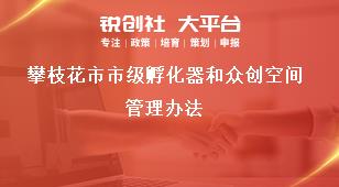 攀枝花市市級孵化器和眾創(chuàng)空間管理辦法獎補政策