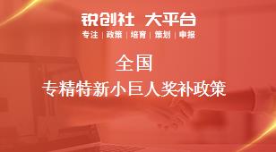 全國(guó)專精特新小巨人相關(guān)配套獎(jiǎng)補(bǔ)政策