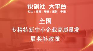 全國(guó)專精特新中小企業(yè)高質(zhì)量發(fā)展相關(guān)配套獎(jiǎng)補(bǔ)政策