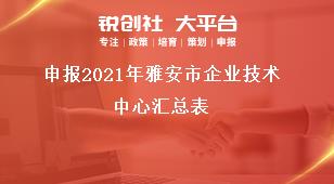 申報(bào)2021年雅安市企業(yè)技術(shù)中心匯總表獎(jiǎng)補(bǔ)政策