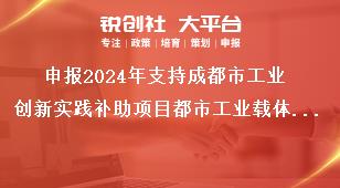 申報2024年支持成都市工業(yè)創(chuàng)新實踐補助項目都市工業(yè)載體公共配套設(shè)施補助項目獎補政策