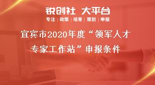 宜賓市2020年度“領(lǐng)軍人才專家工作站”申報條件獎補政策